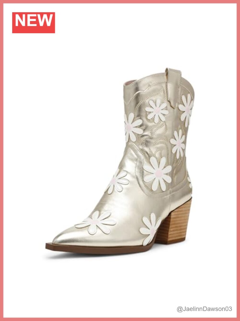 Pointed Toe Ankle Bootie with Wood-Like Heel, Western Heel, Fabric Lining